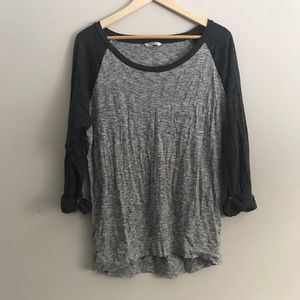 TNA Aritzia grey sweat top loungewear 3/4 sleeve